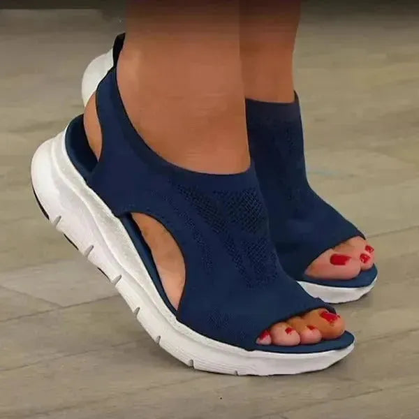 Washable Slingback Orthopedic Slide Sport Sandals Blue Sandals - Tophatter Daily Deals